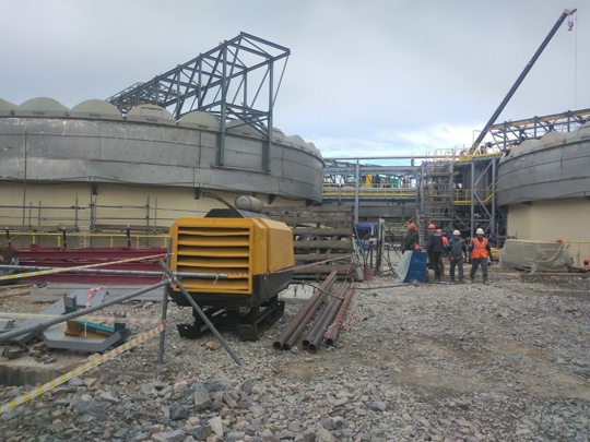 Инъекционная цементация грунтов под основанием фундаментов 